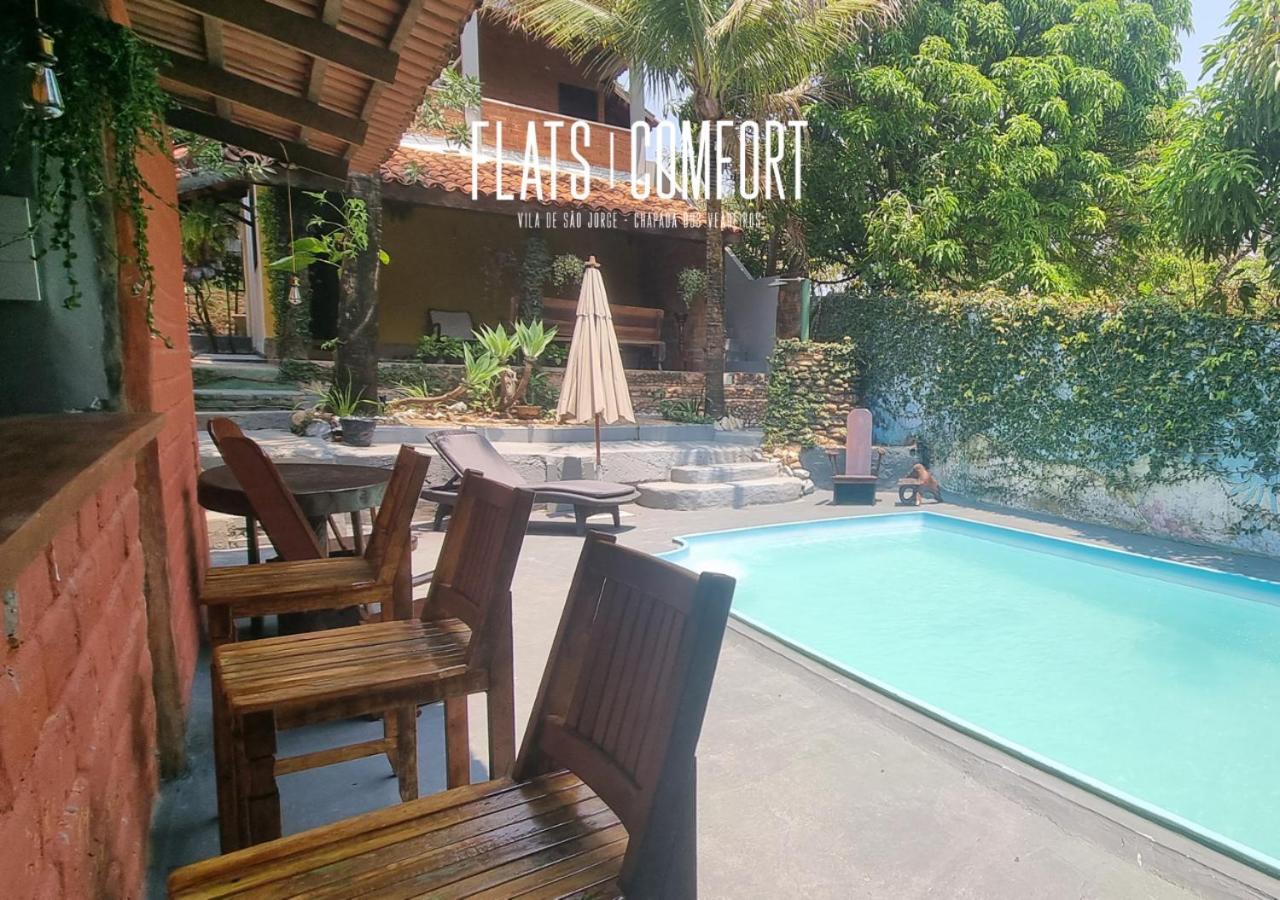 Novidade Flats Comfort Na Vila De Sao Jorge - Chapada Dos Veadeiros Hotel Eksteriør billede
